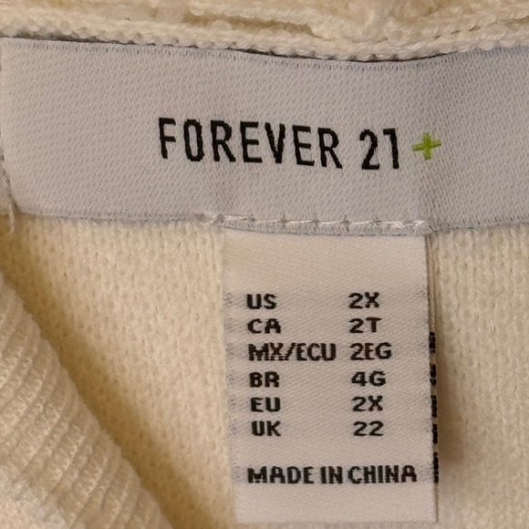 F21 Plus Size Woman Embroidery Empowerment Feminist IWD Knit Sweater Crop Hoodie - Picture 12 of 14